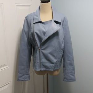 🎈 BLUE FAUX LEATHER JACKET